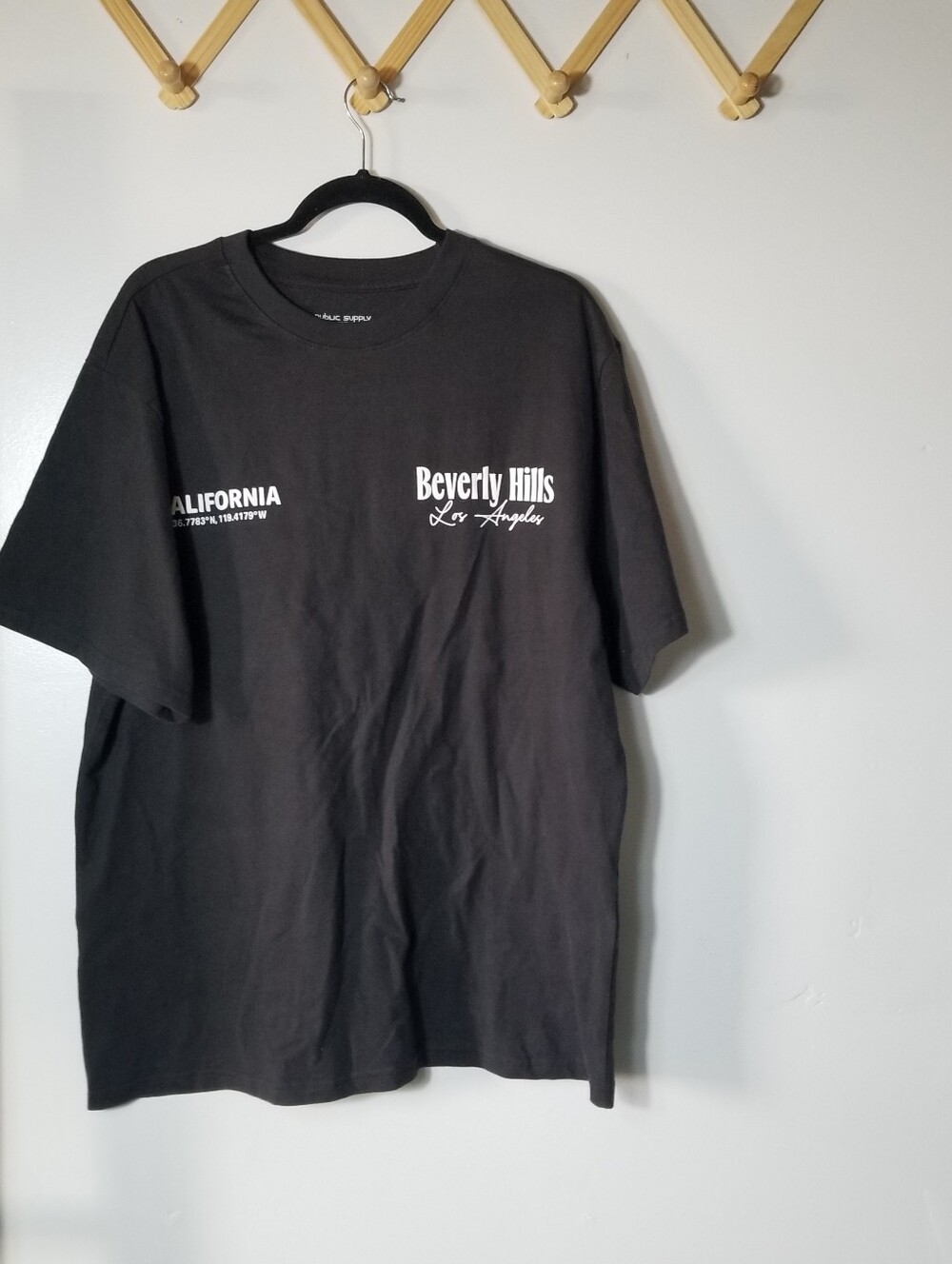 NWT PUBLIC SUPPLY NYC MEN'S BEVERLY HILLS CALIFORNIA BLACK GRAPHIC TEE SIZE 2X